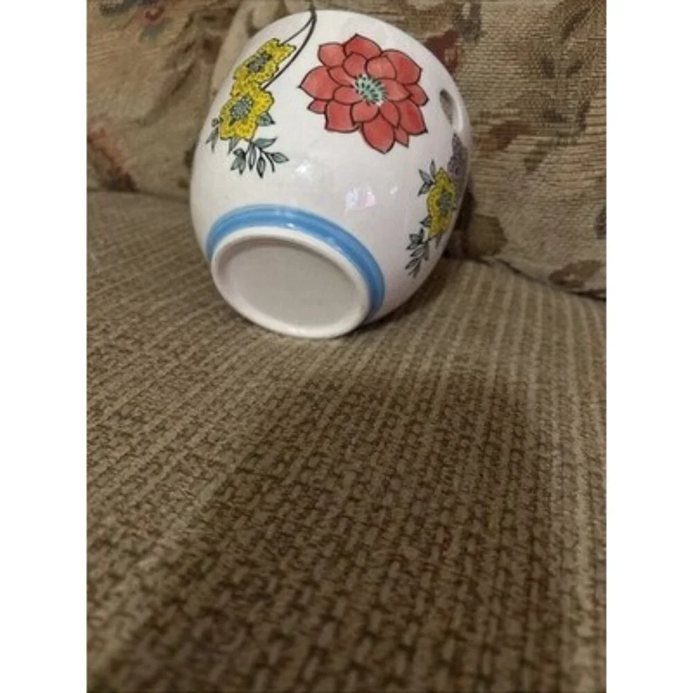 Hand Painted Noodle Rice Bowl‎ w/Built In Chopsticks Holder